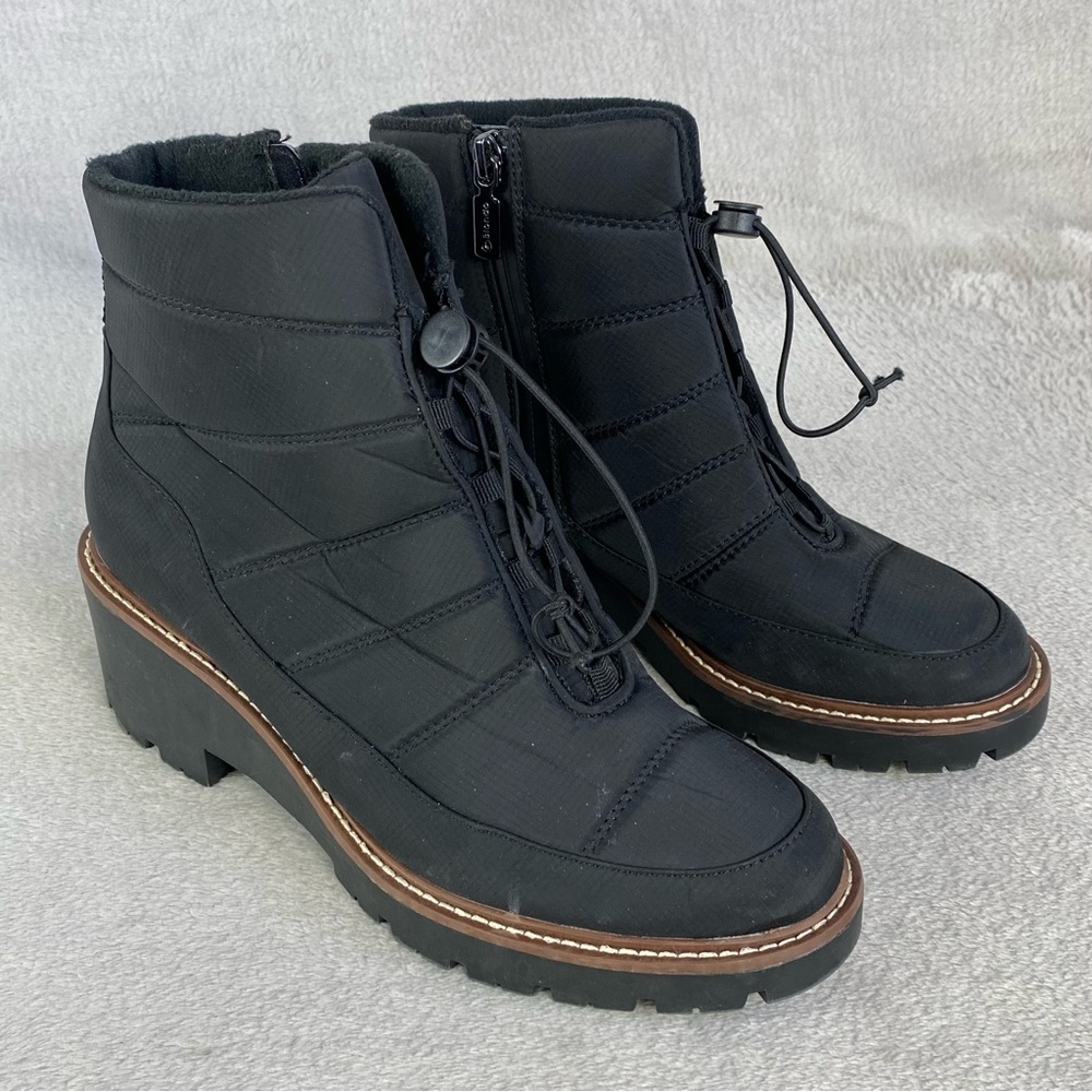 Blondo Daisy Womens Ankle Boots 8.5 Waterproof Black Quilted Fleece Lined Chunky